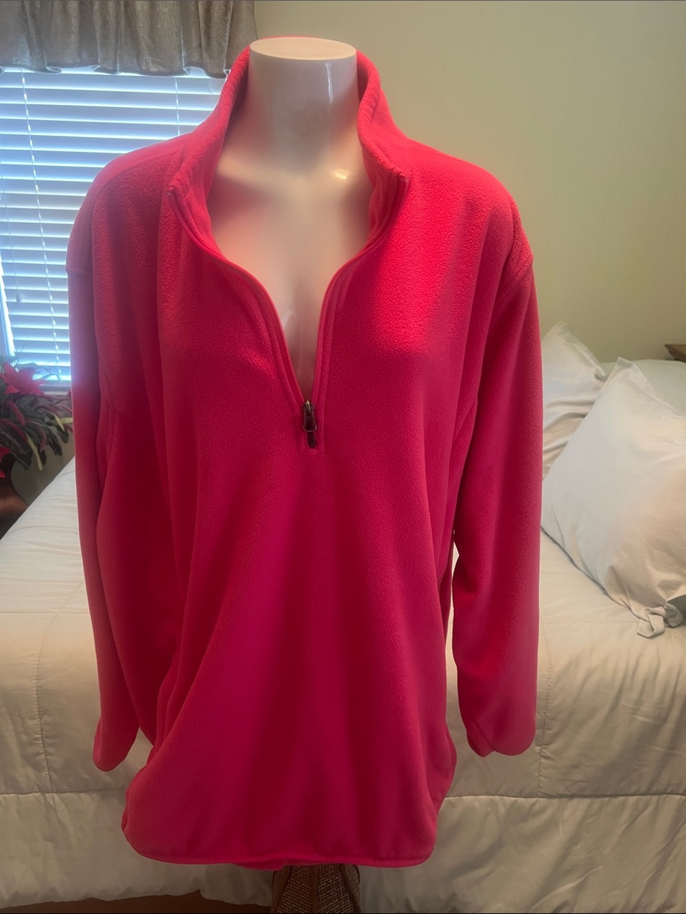 Amazon Essentials Hot Pink Quarter-Zip Fleece Pullover 6X